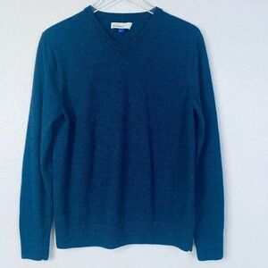 Artefact Navy 100% Merino Wool V Neck Sweater Size L